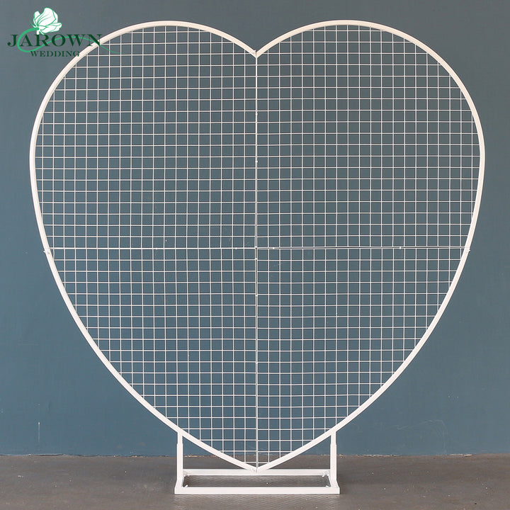 White Paint Heart-Shaped Grid Arch