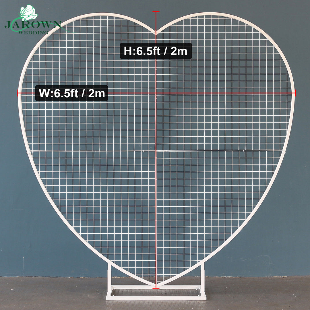 White Paint Heart-Shaped Grid Arch